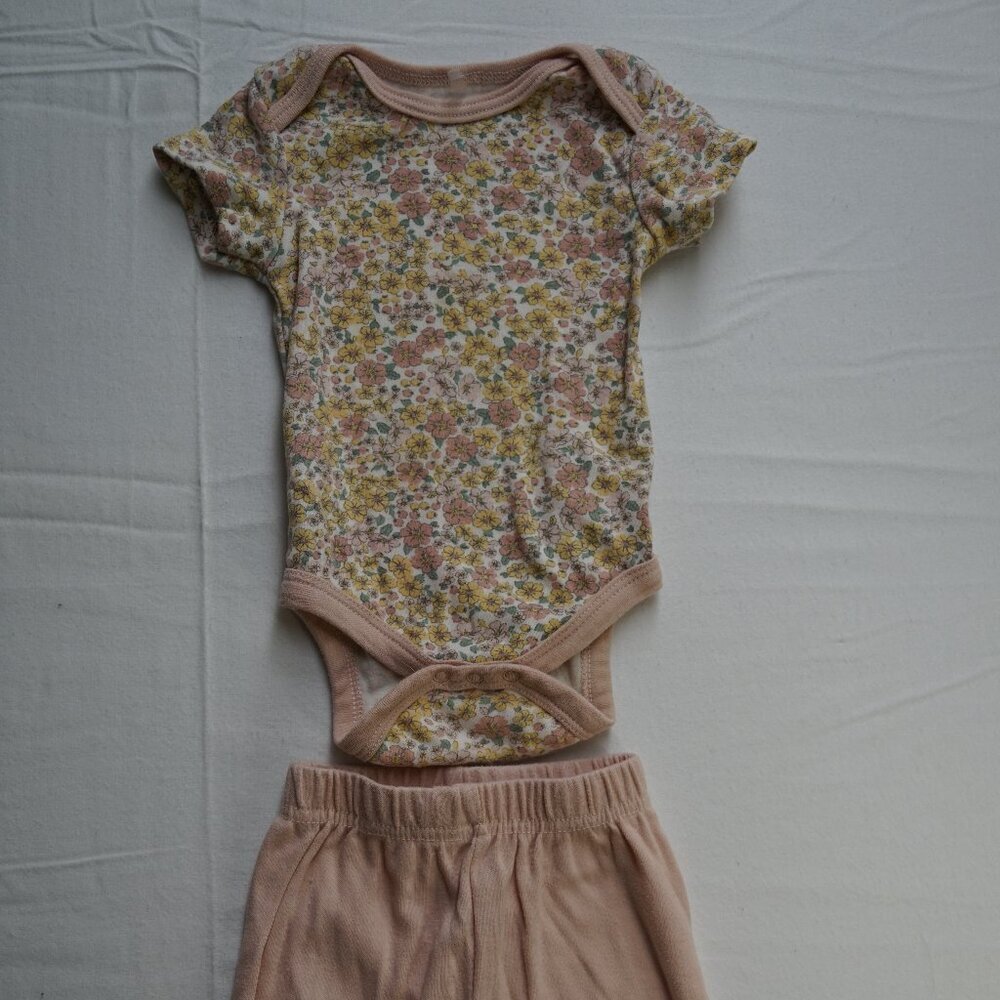 Chick Pea Baby Set, Onsie and Pants Set, Size 6m, Baby Girl